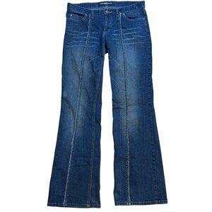 Y2K Express Jeans Womens Bootcut Denim Size 9/10 Cotton Blend Dark Wash